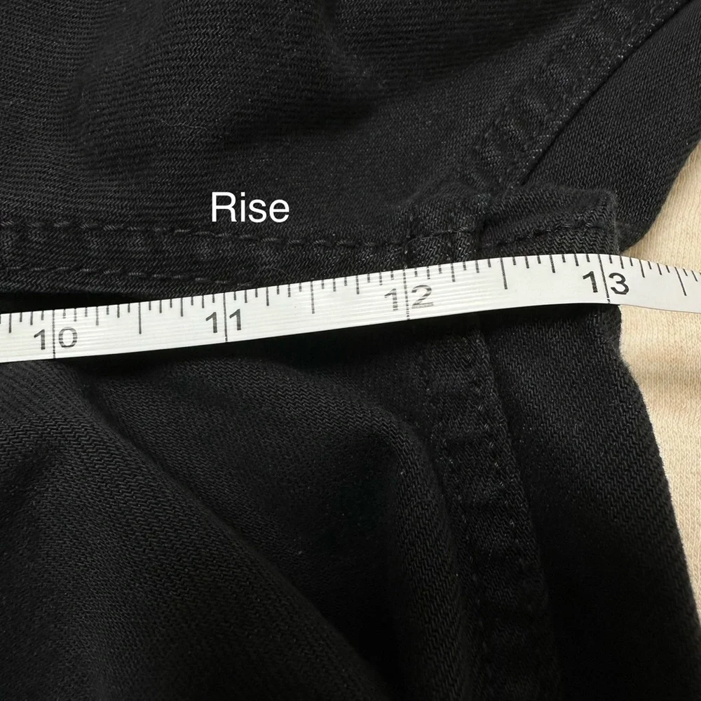Zara Women’s Black Cotton The Marine Straight High Rise Wide-Leg Jeans Size 2 - Picture 6 of 9